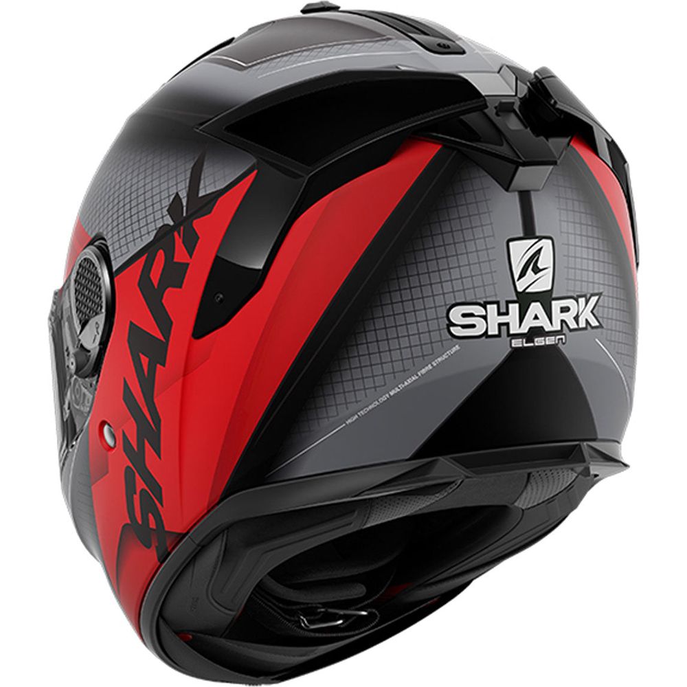 Shark Spartan GT Elgen Full Face Helmet Matt Black / Grey / Red (Image 3) - ThrottleChimp