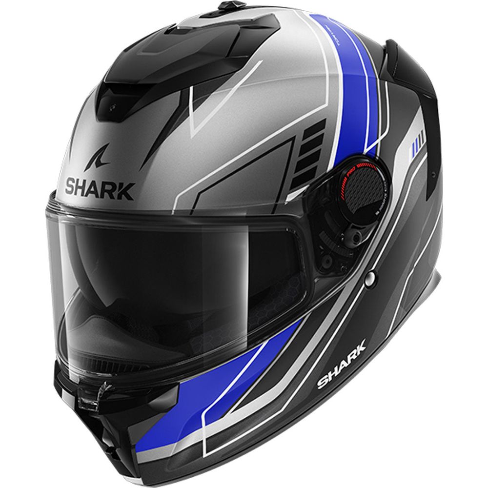 Shark Spartan GT PRO Full Face Helmet Toryan Matt Anthracite / Black / Blue - ThrottleChimp