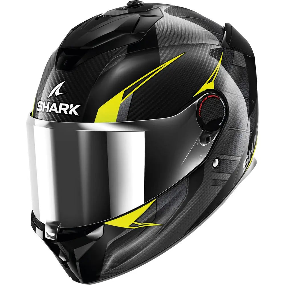 Shark Spartan GT PRO Carbon Full Face Helmet Kultram Black / Yellow FREE 1 YEAR Returns, FREE UK Delivery | ThrottleChimp