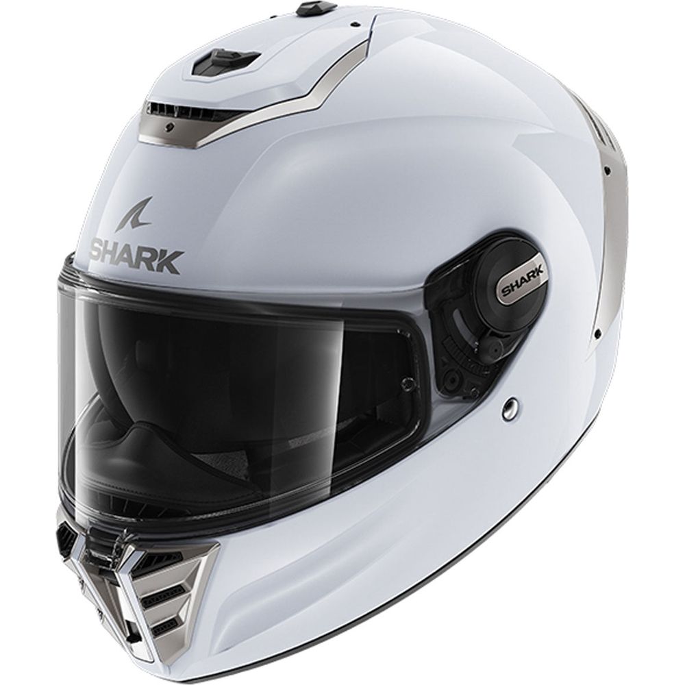 Shark Spartan RS Full Face Helmet Blank Gloss White / Silver - ThrottleChimp