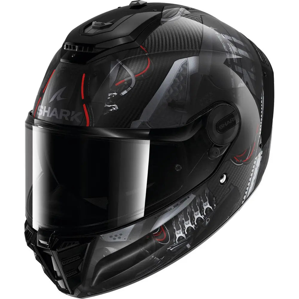 Shark Spartan RS Carbon Full Face Helmet Xbot Black / Anthracite / Red FREE 1 YEAR Returns, FREE UK Delivery | ThrottleChimp