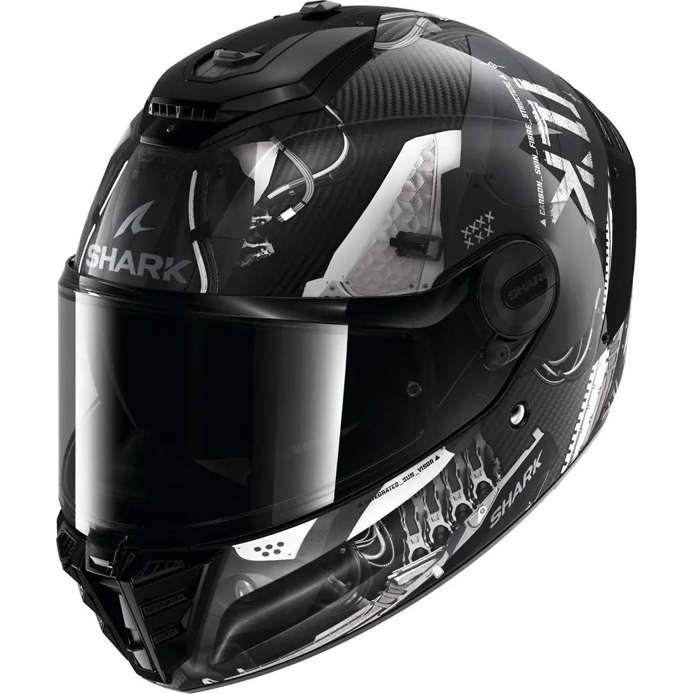 Shark Spartan RS Carbon Full Face Helmet Xbot Black / Anthracite / Silver - ThrottleChimp