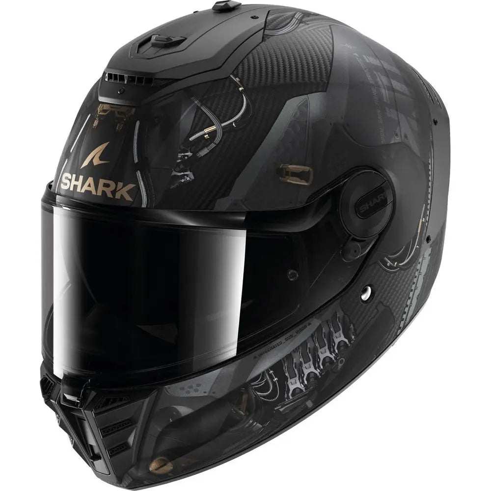 Shark Spartan RS Carbon Full Face Helmet Xbot Black / Anthracite / Gold FREE 1 YEAR Returns, FREE UK Delivery | ThrottleChimp