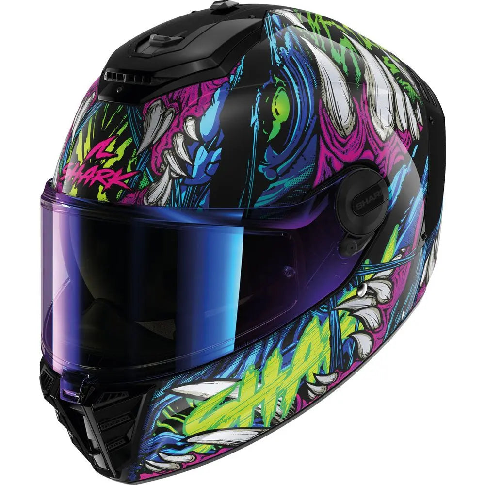 Shark Spartan RS Full Face Helmet Shaytan Black / Green / Violet FREE 1 YEAR Returns, FREE UK Delivery | ThrottleChimp