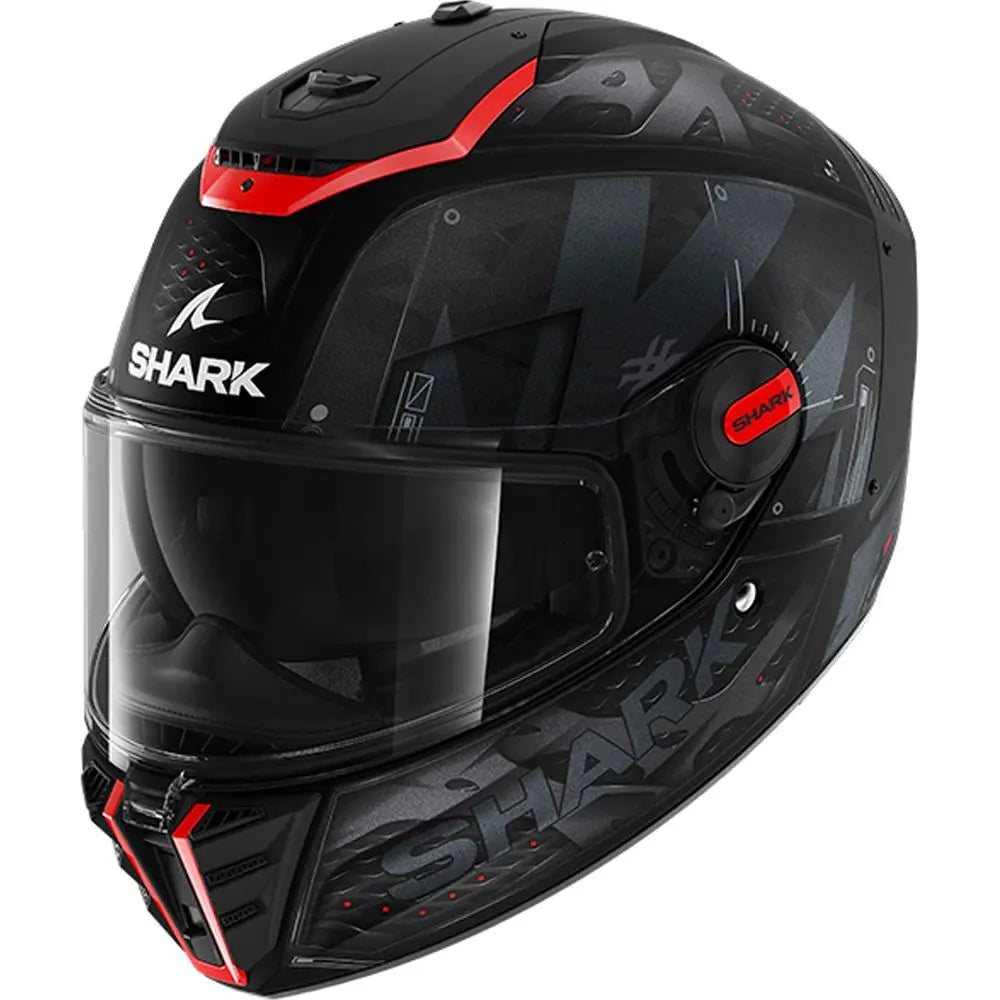 Shark Spartan RS Full Face Helmet Stingrey Matt Black / Red / Anthracite - ThrottleChimp