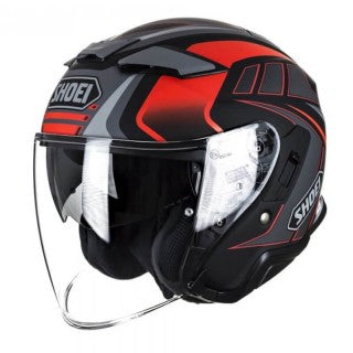 Shoei J-Cruise 2 Aglero TC1 Open Face Helmet Red (Image 2) - ThrottleChimp