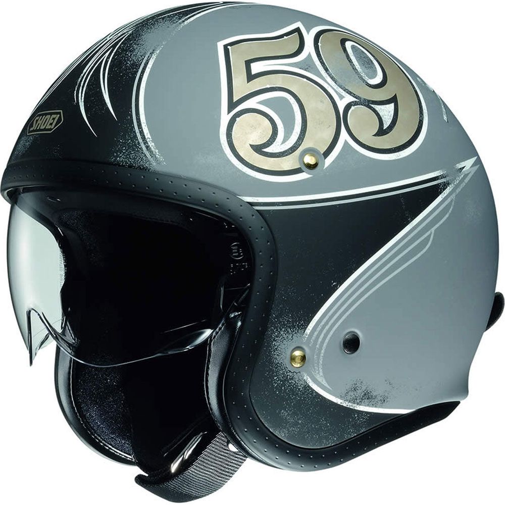 Shoei JO Gratte-Ciel TC-10 Open Face Helmet Black / Grey - ThrottleChimp