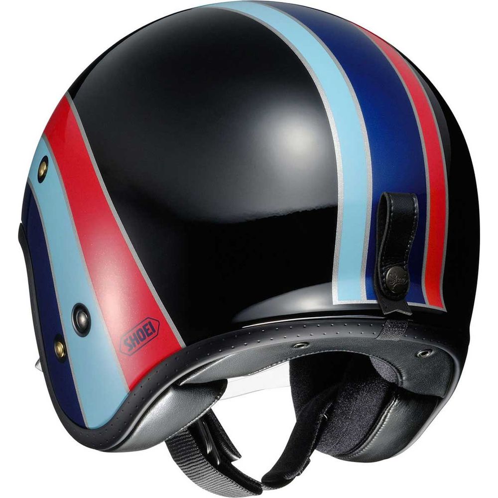 Shoei JO Nostalgia TC-10 Open Face Helmet Black / Blue / Red (Image 2) - ThrottleChimp