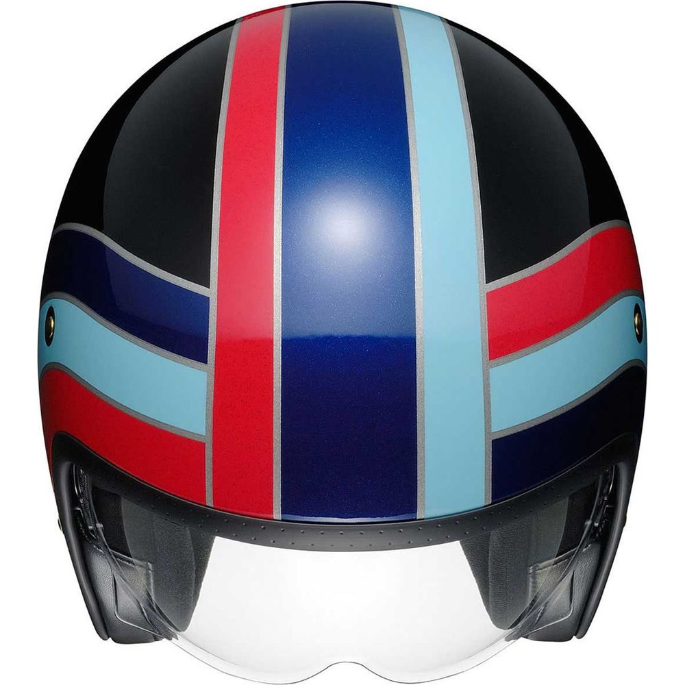 Shoei JO Nostalgia TC-10 Open Face Helmet Black / Blue / Red (Image 3) - ThrottleChimp