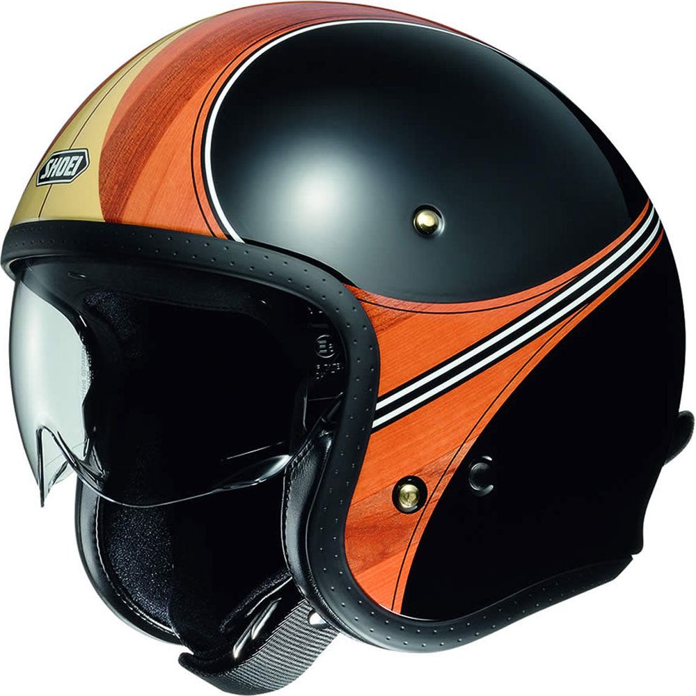 Shoei JO Waimea TC-10 Open Face Helmet Black / Orange - ThrottleChimp