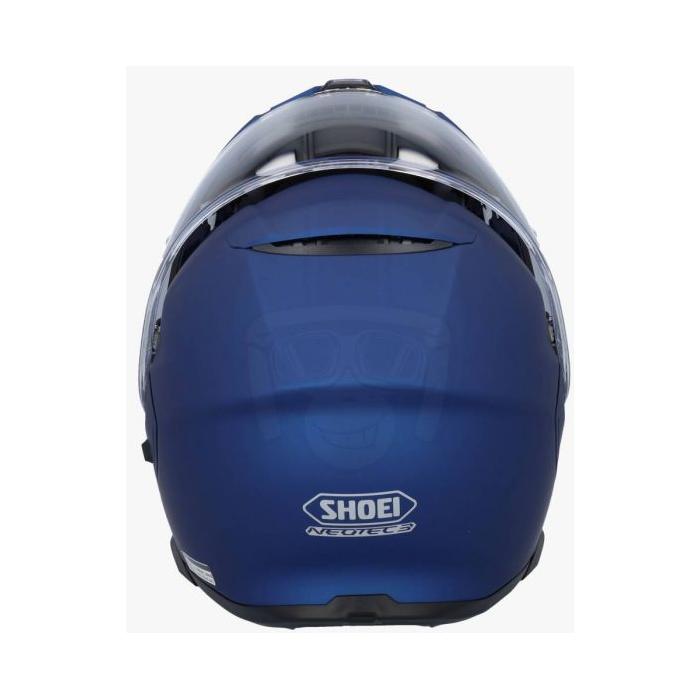 Shoei Neotec 3 Plain Flip-Up Helmet Matt Blue Metallic (Image 3) - ThrottleChimp