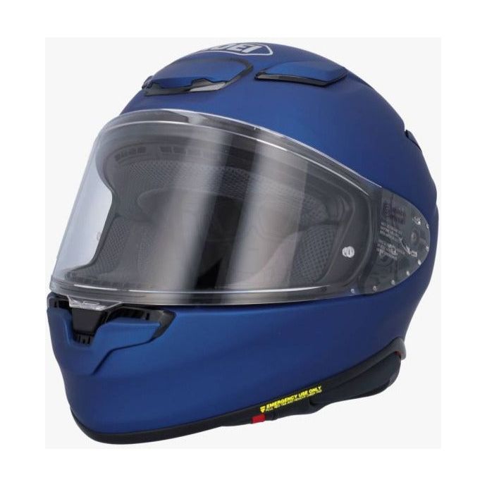 Shoei NXR2 Plain Full Face Helmet Matt Blue Metallic FREE 1 YEAR Returns, FREE UK Delivery | ThrottleChimp