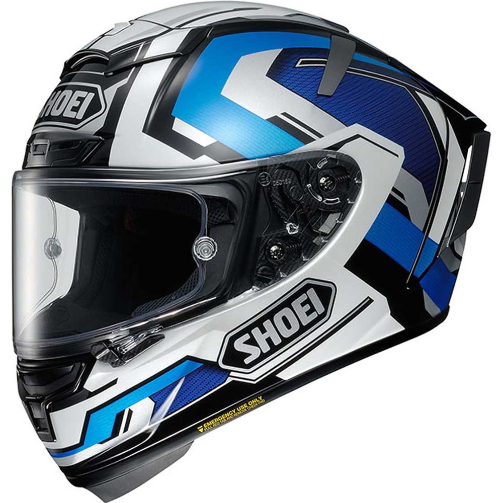 Shoei X Spirit 3 Brink TC-2 Full Face Helmet White / Blue / Black - ThrottleChimp