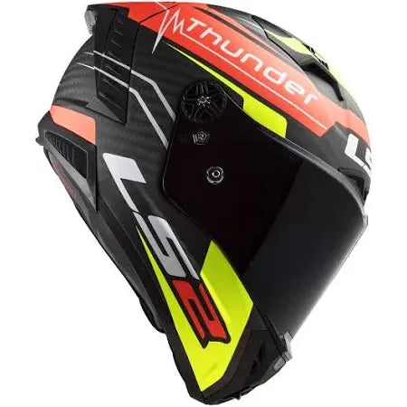 LS2 FF805 Thunder Carbon ECE 22.06 Full Face Helmet Attack Matt Red / Hi-Viz Yellow (Image 3) - ThrottleChimp