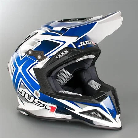 Just1 J12 Carbon MX Helmet Mister X Blue (Image 2) - ThrottleChimp