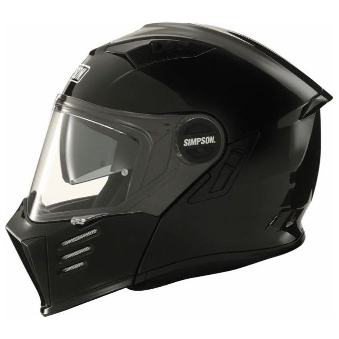 Simpson Darksome Solid ECE 22.06 Flip-Up Helmet Black - ThrottleChimp