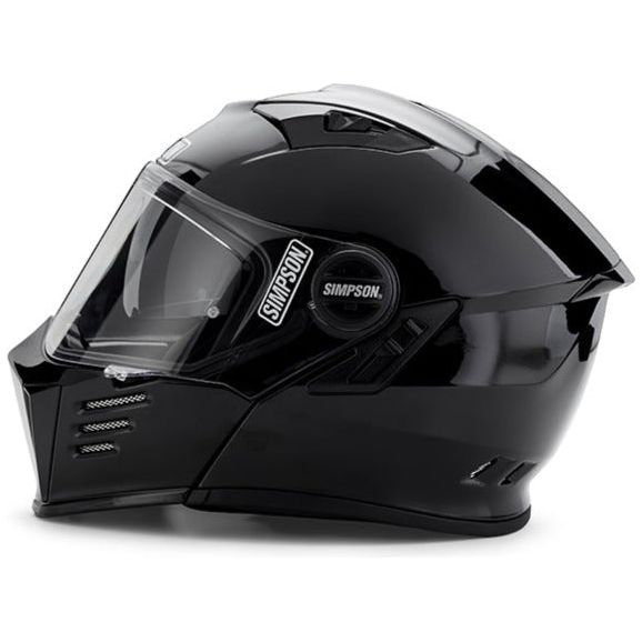 Simpson Darksome Solid ECE 22.06 Flip-Up Helmet Black FREE 1 YEAR Returns, FREE UK Delivery | ThrottleChimp