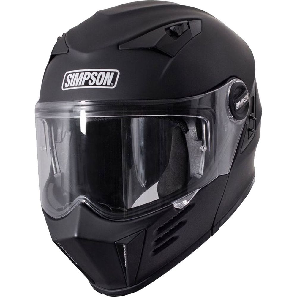 Simpson Darksome Solid ECE 22.06 Flip-Up Helmet Matt Black - ThrottleChimp