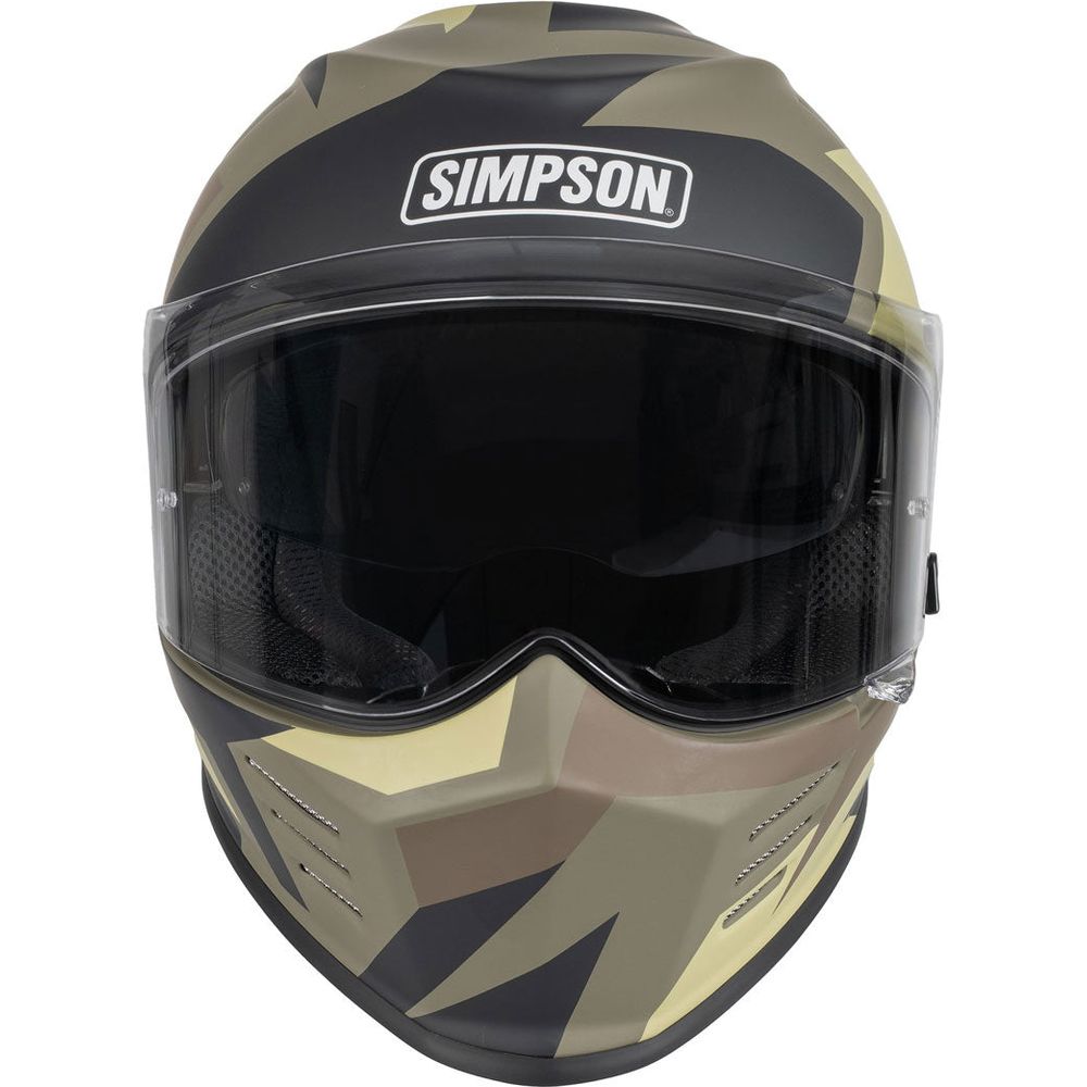 Simpson Venom Comanche ECE 22.06 Full Face Helmet Green / Brown (Image 2) - ThrottleChimp