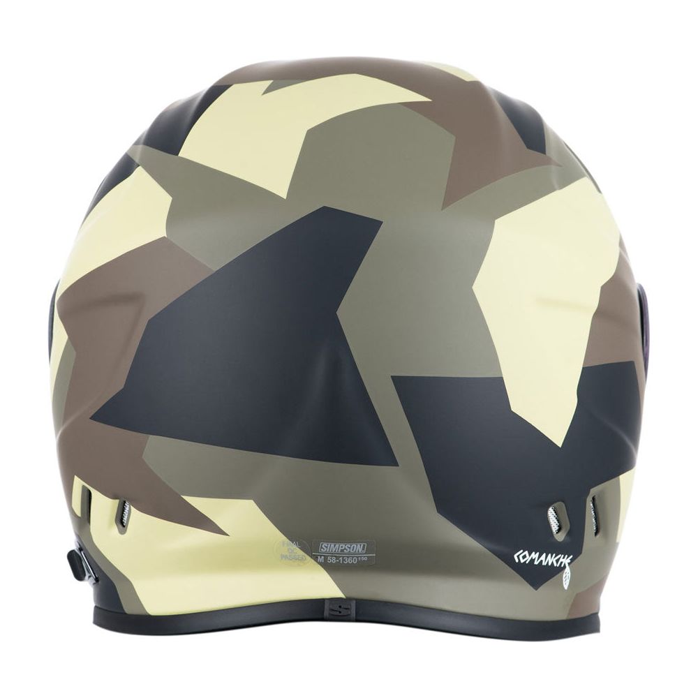 Simpson Venom Comanche ECE 22.06 Full Face Helmet Green / Brown (Image 4) - ThrottleChimp