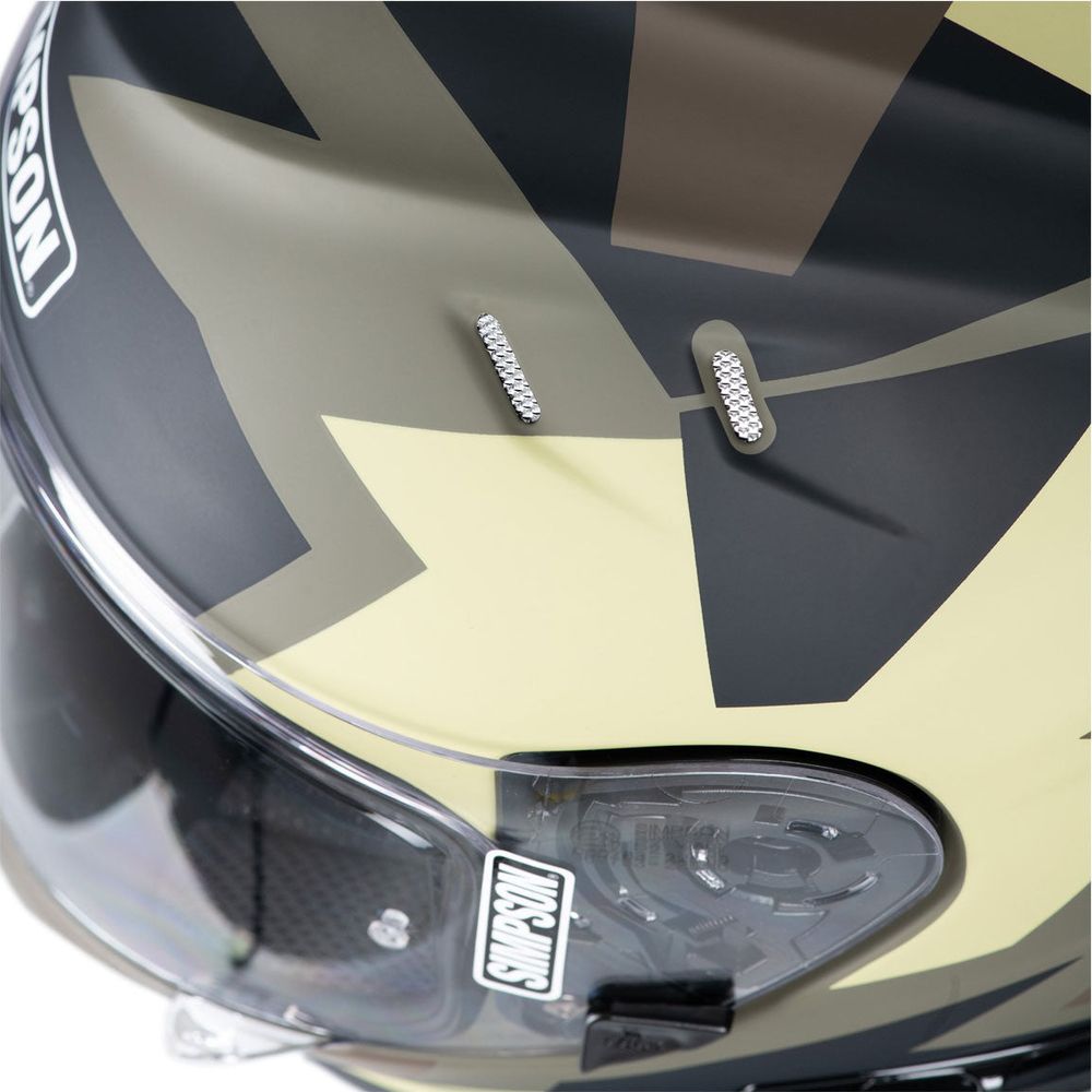 Simpson Venom Comanche ECE 22.06 Full Face Helmet Green / Brown (Image 5) - ThrottleChimp