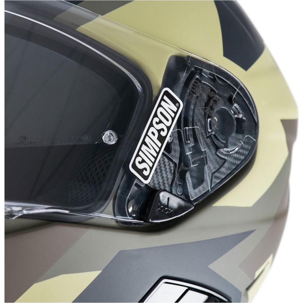 Simpson Venom Comanche ECE 22.06 Full Face Helmet Green / Brown (Image 6) - ThrottleChimp