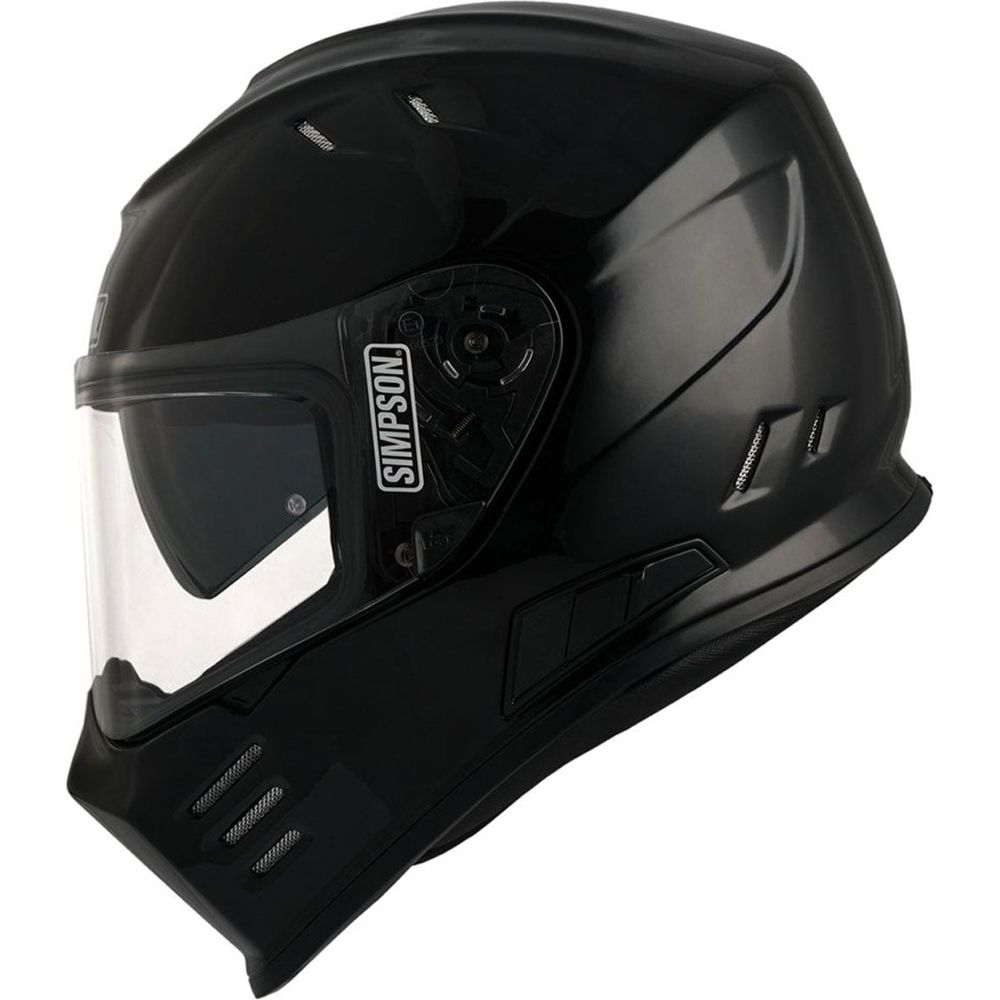 Simpson Venom Solid ECE 22.06 Full Face Helmet Gloss Black (Image 2) - ThrottleChimp