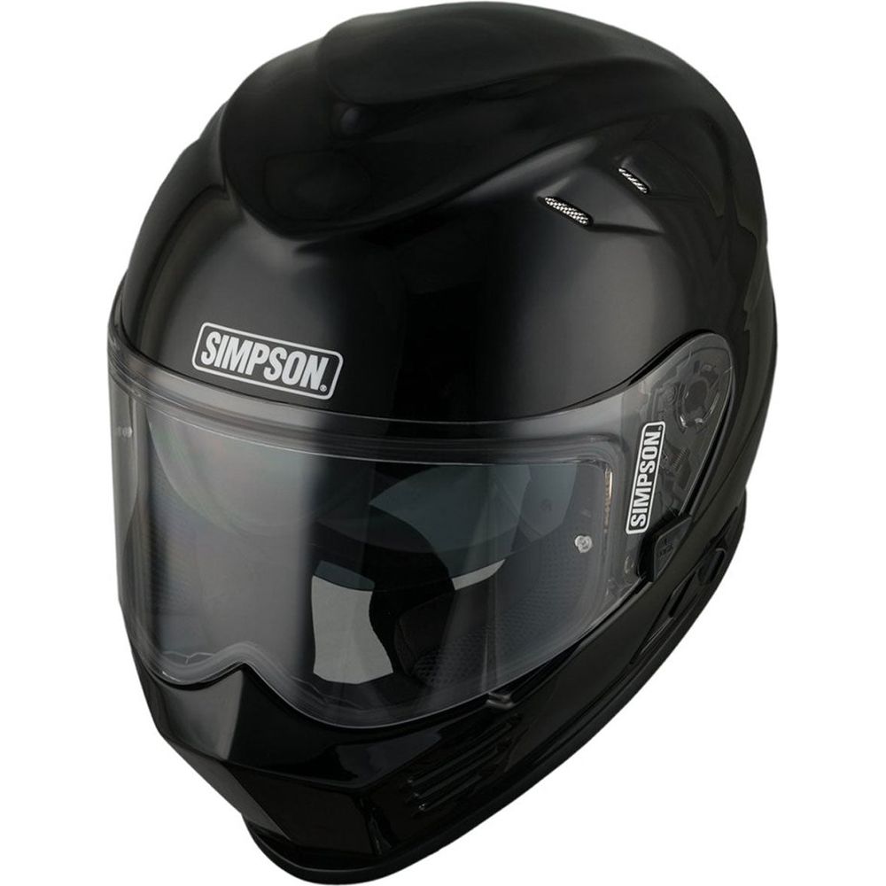 Simpson Venom Solid ECE 22.06 Full Face Helmet Gloss Black FREE 1 YEAR Returns, FREE UK Delivery | ThrottleChimp