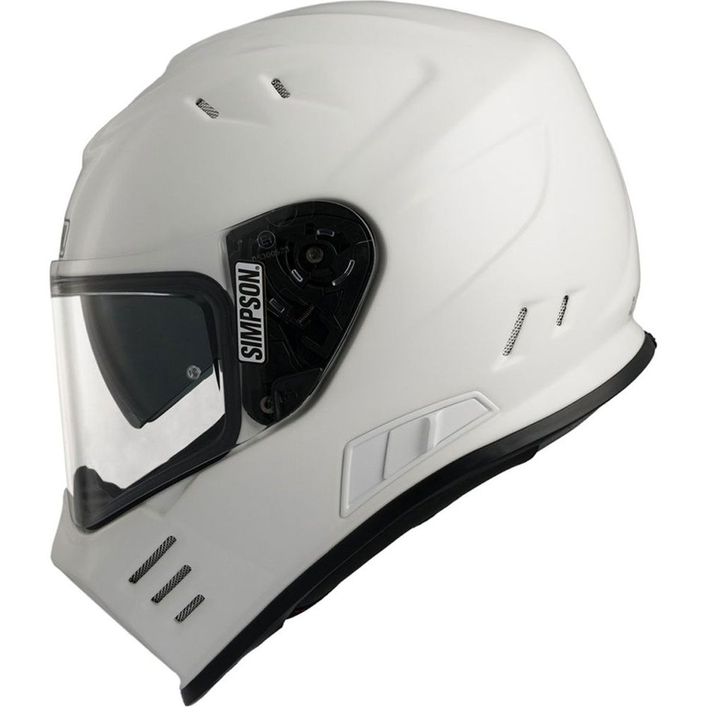 Simpson Venom Solid ECE 22.06 Full Face Helmet Gloss White (Image 2) - ThrottleChimp