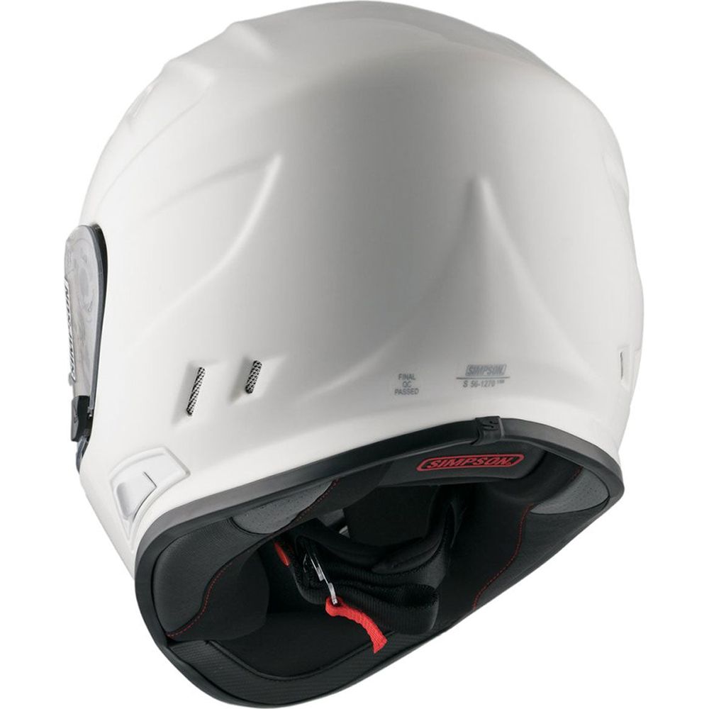 Simpson Venom Solid ECE 22.06 Full Face Helmet Gloss White FREE 1 YEAR Returns, FREE UK Delivery | ThrottleChimp