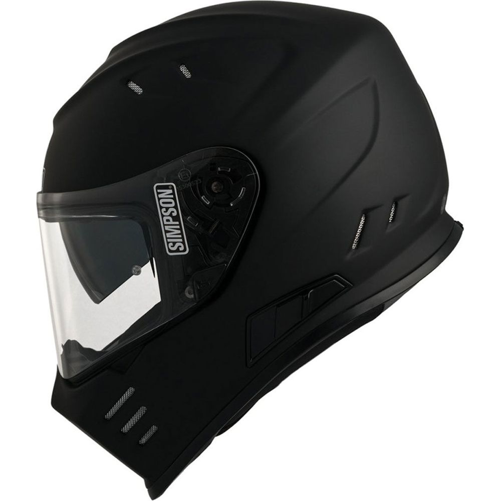 Simpson Venom Solid ECE 22.06 Full Face Helmet Matt Black (Image 2) - ThrottleChimp