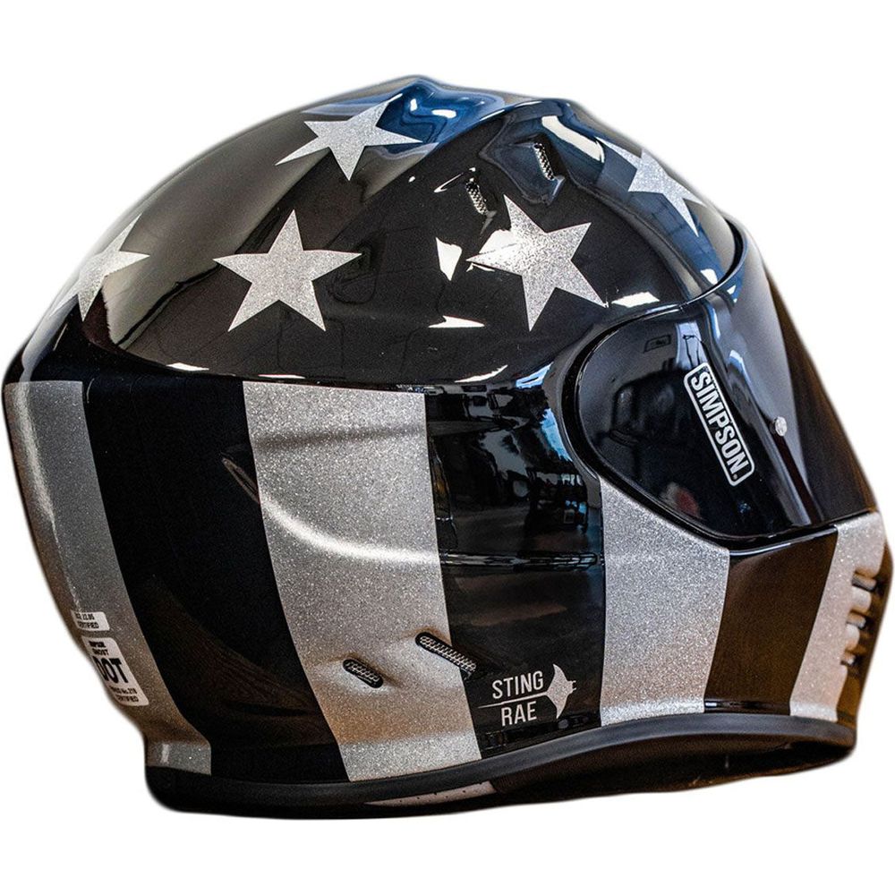 Simpson Venom Sting Rae Full Face Helmet Black (Image 3) - ThrottleChimp