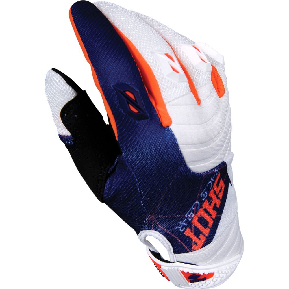 Shot Contact Gloves Infinite Blue / Neon Orange - ThrottleChimp