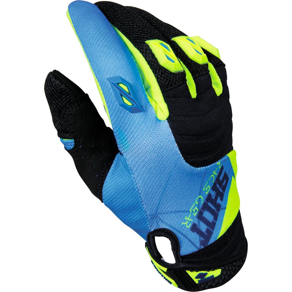 Shot Contact Gloves Infinite Blue / Neon Yellow - ThrottleChimp