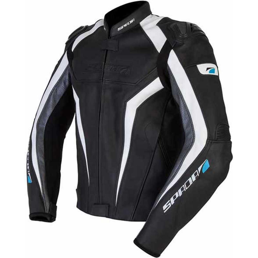 Spada Corsa GP Leather Jacket Black / White / Anthracite FREE 1 YEAR Returns, FREE UK Delivery | ThrottleChimp