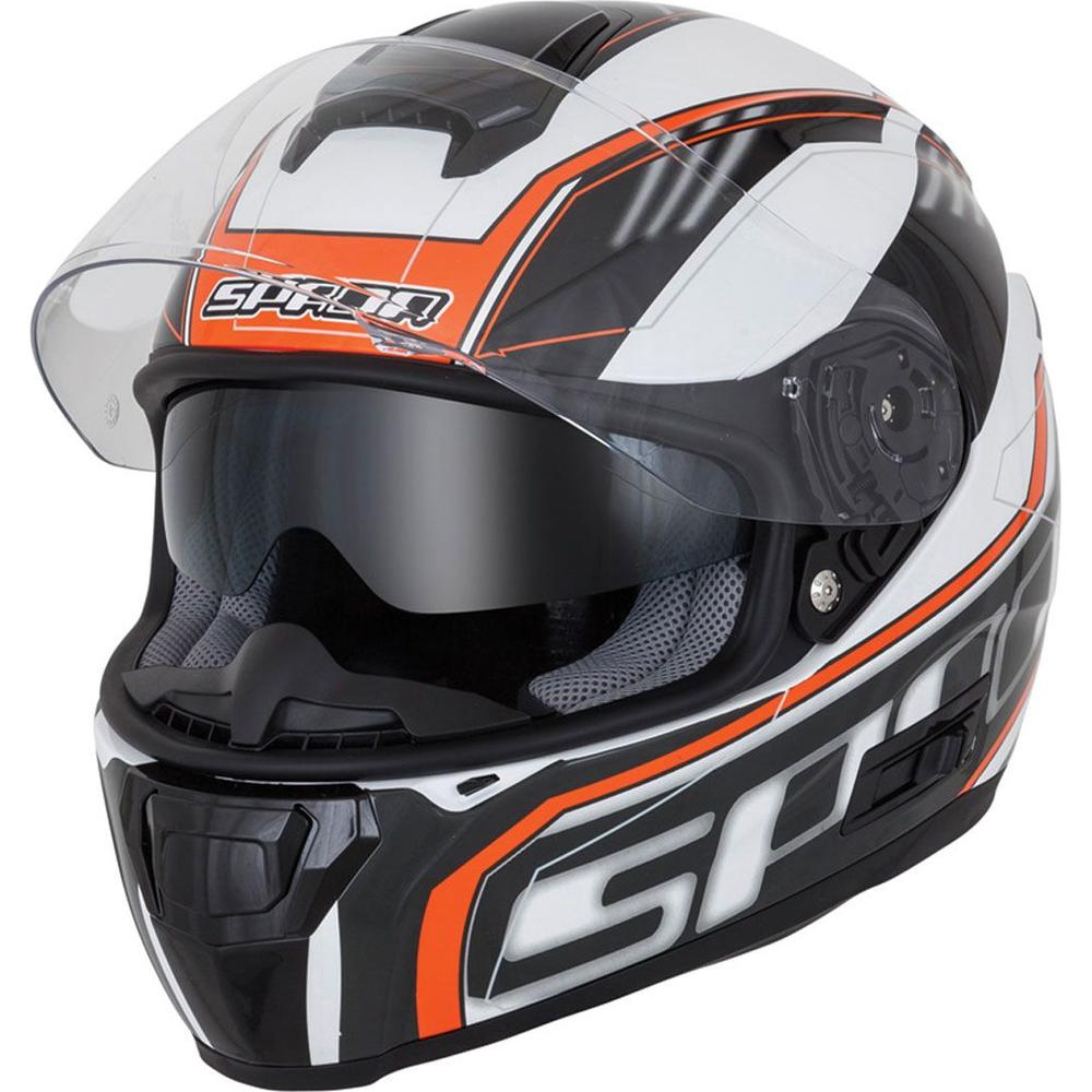 Spada SP16 Gradient Full Face Helmet White / Orange FREE 1 YEAR Returns, FREE UK Delivery | ThrottleChimp