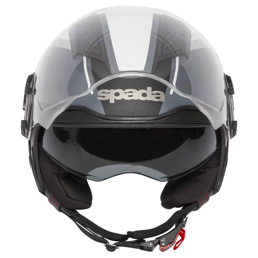 Spada Lycan Strobe Open Face Helmet Matt Black / White (Image 6) - ThrottleChimp