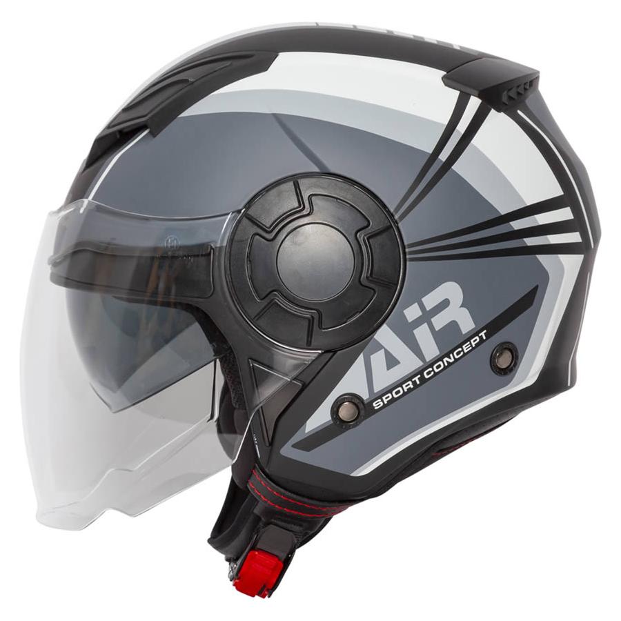 Spada Lycan Strobe Open Face Helmet Matt Black / White (Image 4) - ThrottleChimp