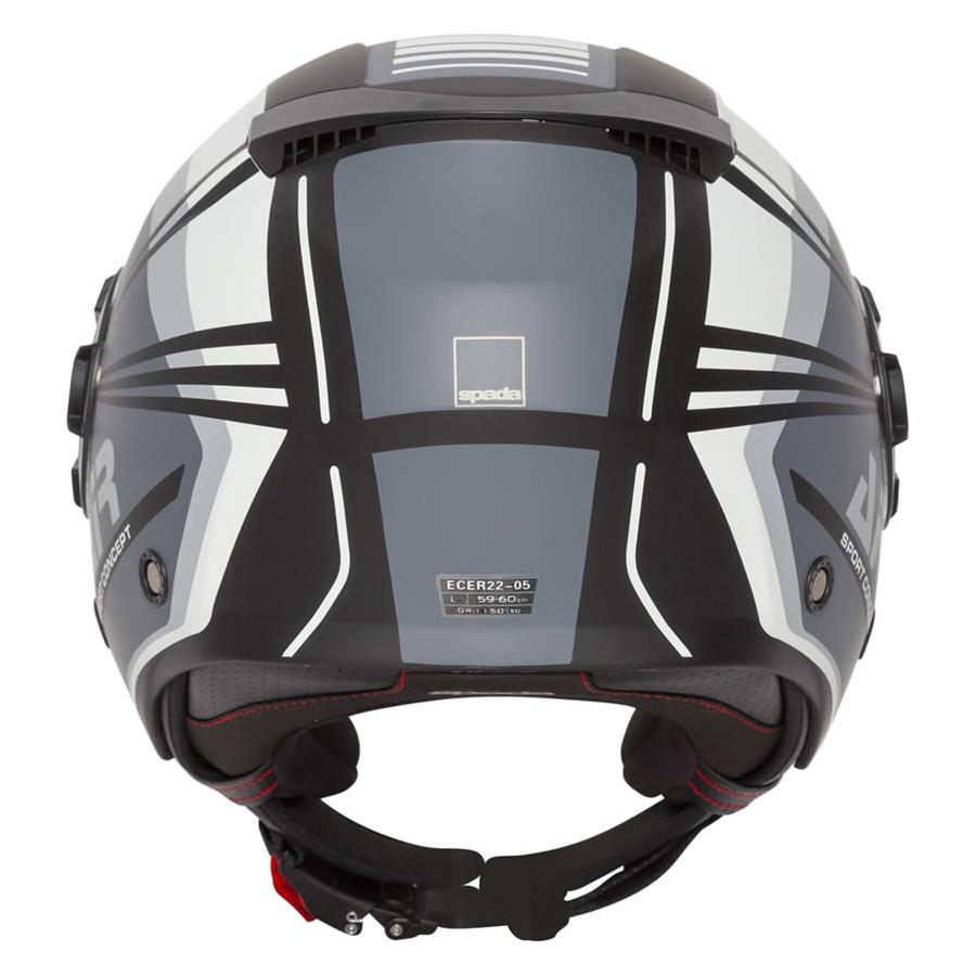 Spada Lycan Strobe Open Face Helmet Matt Black / White (Image 7) - ThrottleChimp