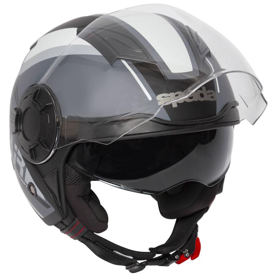 Spada Lycan Strobe Open Face Helmet Matt Black / White (Image 8) - ThrottleChimp