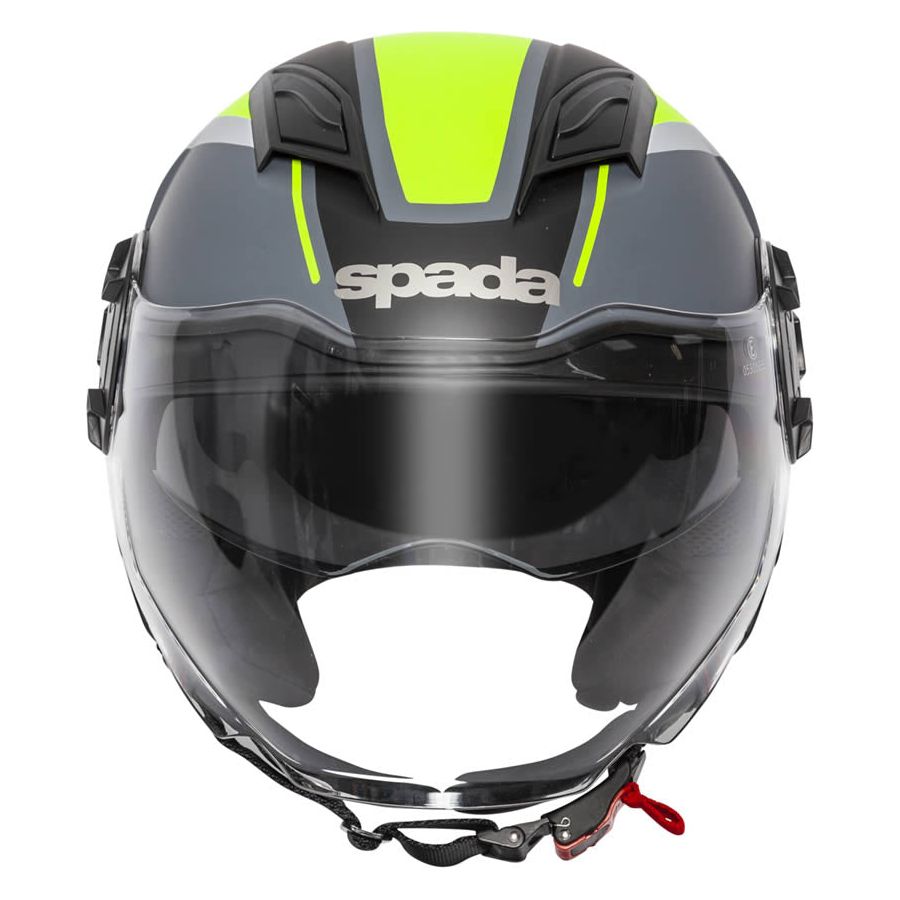 Spada Lycan Strobe Open Face Helmet Matt Black / Yellow (Image 3) - ThrottleChimp