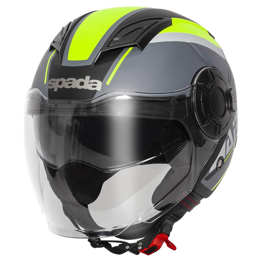 Spada Lycan Strobe Open Face Helmet Matt Black / Yellow (Image 2) - ThrottleChimp