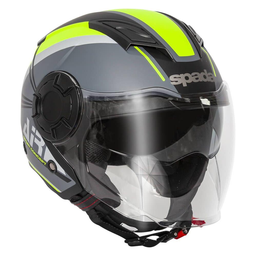 Spada Lycan Strobe Open Face Helmet Matt Black / Yellow FREE 1 YEAR Returns, FREE UK Delivery | ThrottleChimp