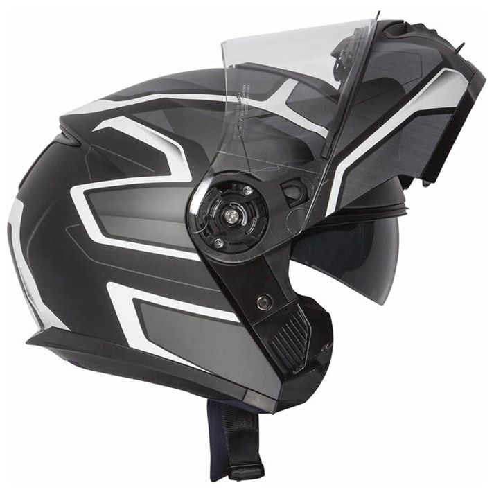 Spada Orion Slate Flip-Up Helmet Matt Black / White / Silver (Image 3) - ThrottleChimp