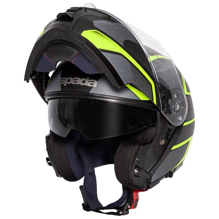 Spada Orion Slate Flip-Up Helmet Matt Black / Yellow (Image 2) - ThrottleChimp