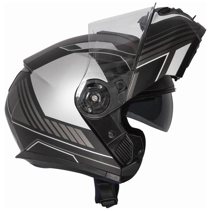 Spada Orion Whip Flip-Up Helmet Matt Black / Silver (Image 3) - ThrottleChimp