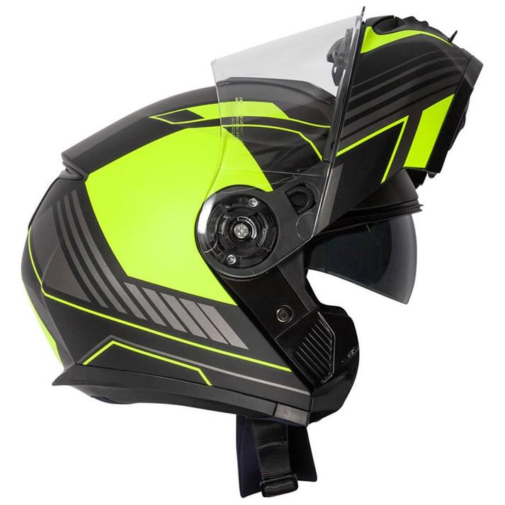 Spada Orion Whip Flip-Up Helmet Matt Black / Fluo Yellow (Image 3) - ThrottleChimp