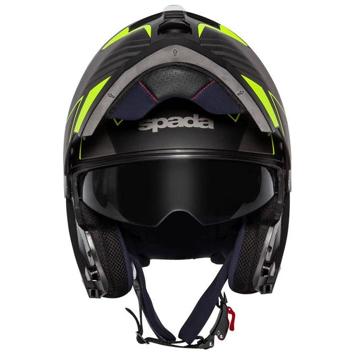 Spada Orion Whip Flip-Up Helmet Matt Black / Fluo Yellow (Image 2) - ThrottleChimp