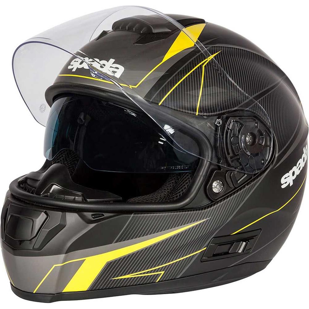 Spada SP16 Linear Full Face Helmet Matt Black / Yellow / Anthracite FREE 1 YEAR Returns, FREE UK Delivery | ThrottleChimp