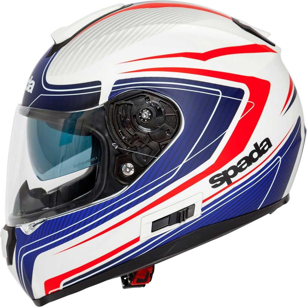 Spada SP16 Monarch Full Face Helmet White / Red / Blue (Image 5) - ThrottleChimp